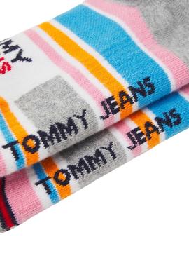 Calcetines Tommy Jeans Invisible Rayas Multi Mujer