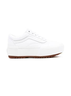 Zapatillas Vans Old Skool Stacked Blancas Mujer