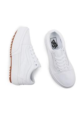 Zapatillas Vans Old Skool Stacked Blancas Mujer