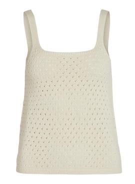 Top Vila Visibile Calado Beige Para Mujer