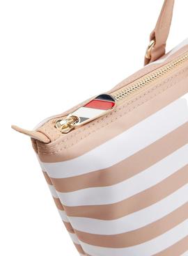 Bolso Tommy Hilfiger Tote Rayas Beige para Mujer