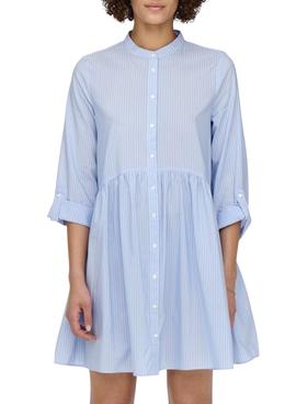 Vestido Only Onlditte Stripe 3/4 Azul Para Mujer