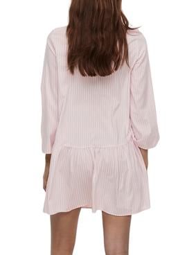 Vestido Only Onlditte Stripe 3/4 Rosa Para Mujer