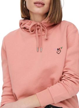 Sudadera Only Logo Rosa Para Mujer