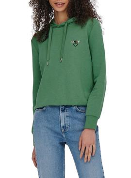 Sudadera Only Logo Verde Para Mujer