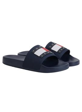 Chanclas Tommy Jeans Flag Pool Marino Mujer