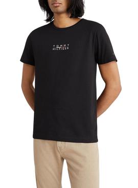 Camiseta Tommy Hilfiger Square Logo Negra Hombre
