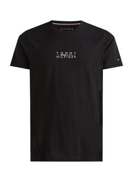 Camiseta Tommy Hilfiger Square Logo Negra Hombre