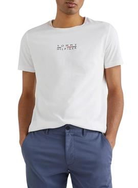 Camiseta Tommy Hilfiger Square Logo Blanca Hombre