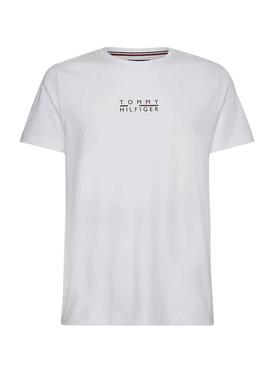Camiseta Tommy Hilfiger Square Logo Blanca Hombre