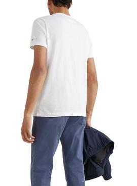 Camiseta Tommy Hilfiger Square Logo Blanca Hombre