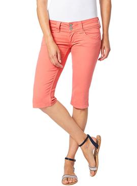 Bermuda Pepe Jeans Venus Crop Naranja Mujer