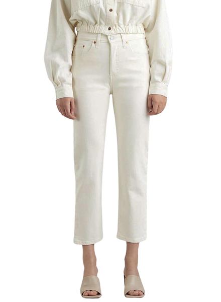 traje Hermana El sendero Pantalón Vaquero Levis 501 Crop Blanco para Mujer