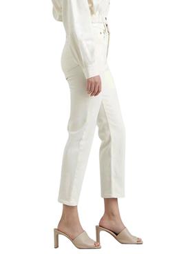 Pantalón Vaquero Levis 501 Crop Blanco para Mujer