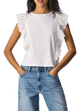 Camiseta Pepe Jeans Brunella Blanca para Mujer