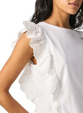 Camiseta Pepe Jeans Brunella Blanca para Mujer