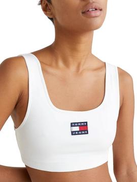 Top Tommy Jeans Super Crop Blanco para Mujer