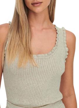 Top Only Lina Ruffle Verde para Mujer