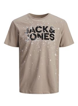 Camiseta Jack And Jones New Splash Camel Hombre