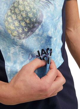 Camiseta Jack And Jones Billboard Marino Hombre