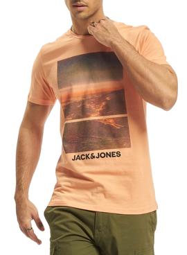 Camiseta Jack And Jones Billboard. Coral Hombre