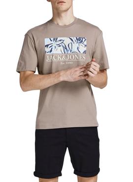 Camiseta Jack And Jones Flower Camel Hombre 