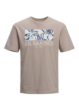 Camiseta Jack And Jones Flower Camel Hombre 