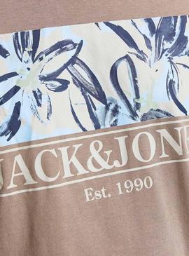 Camiseta Jack And Jones Flower Camel Hombre 