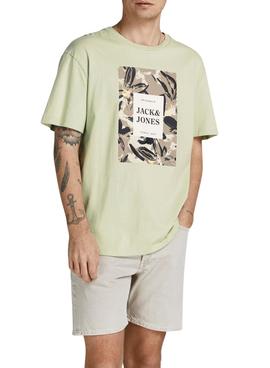 Camiseta Jack And Jones Flower Menta Hombre 