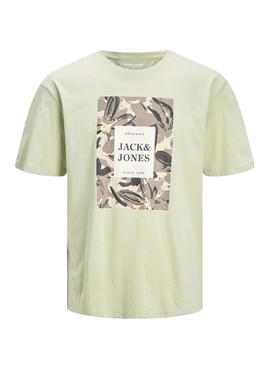 Camiseta Jack And Jones Flower Menta Hombre 