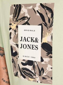 Camiseta Jack And Jones Flower Menta Hombre 