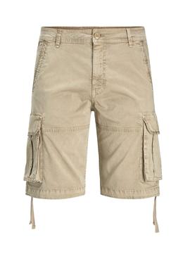 Bermuda Jack and Jones Zeus Cargo Beige Hombre