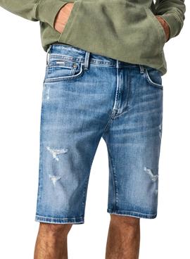 Bermuda Pepe Jeans Stanley Azul Denim para Hombre