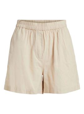 Short Vila Chellie HW Beige Para Mujer