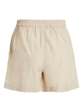 Short Vila Chellie HW Beige Para Mujer