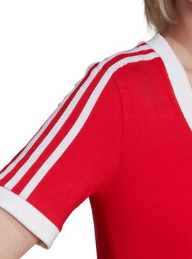 Camiseta Adidas Cropped Roja Para Mujer