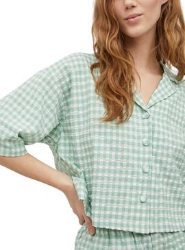 Camisa Vila Gingsie 2/4 Turquesa Mujer