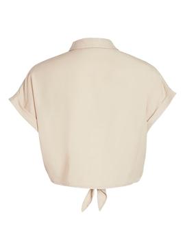 Camisa Vila Mandy Listi Beige Para Mujer