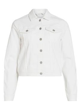 Cazadora Denim Vila Need It Blanca Mujer