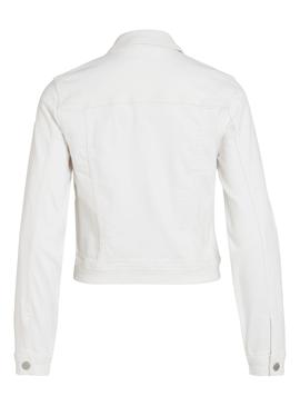 Cazadora Denim Vila Need It Blanca Mujer