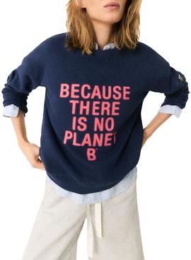 Sudadera Ecoalf New Because Marino Para  Mujer 