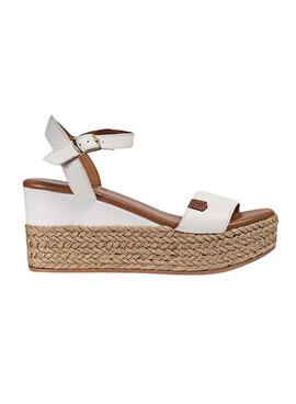 Sandalia Popa Cuña Baja Paradis Blanca para Mujer