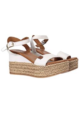 Sandalia Popa Cuña Baja Paradis Blanca para Mujer