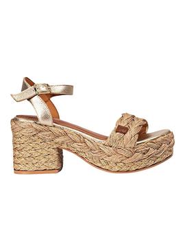 Sandalia Popa Cuña de Tacón Arnia Beige para Mujer