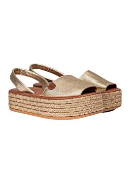 Sandalias Popa Rosario Plataforma Doradas Mujer