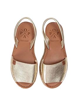 Sandalias Popa Rosario Plataforma Doradas Mujer