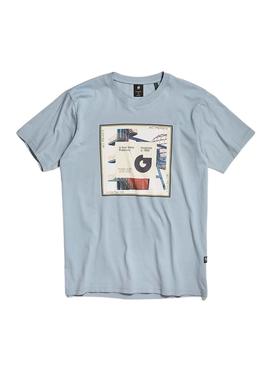 Camiseta G-Star Scarf Print Azul para Hombre