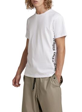 Camiseta G-Star Slide Logo Blanca para Hombre