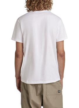 Camiseta G-Star Slide Logo Blanca para Hombre