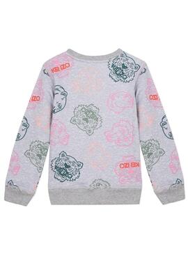 Sudadera Kenzo Guita Gris Para Niña